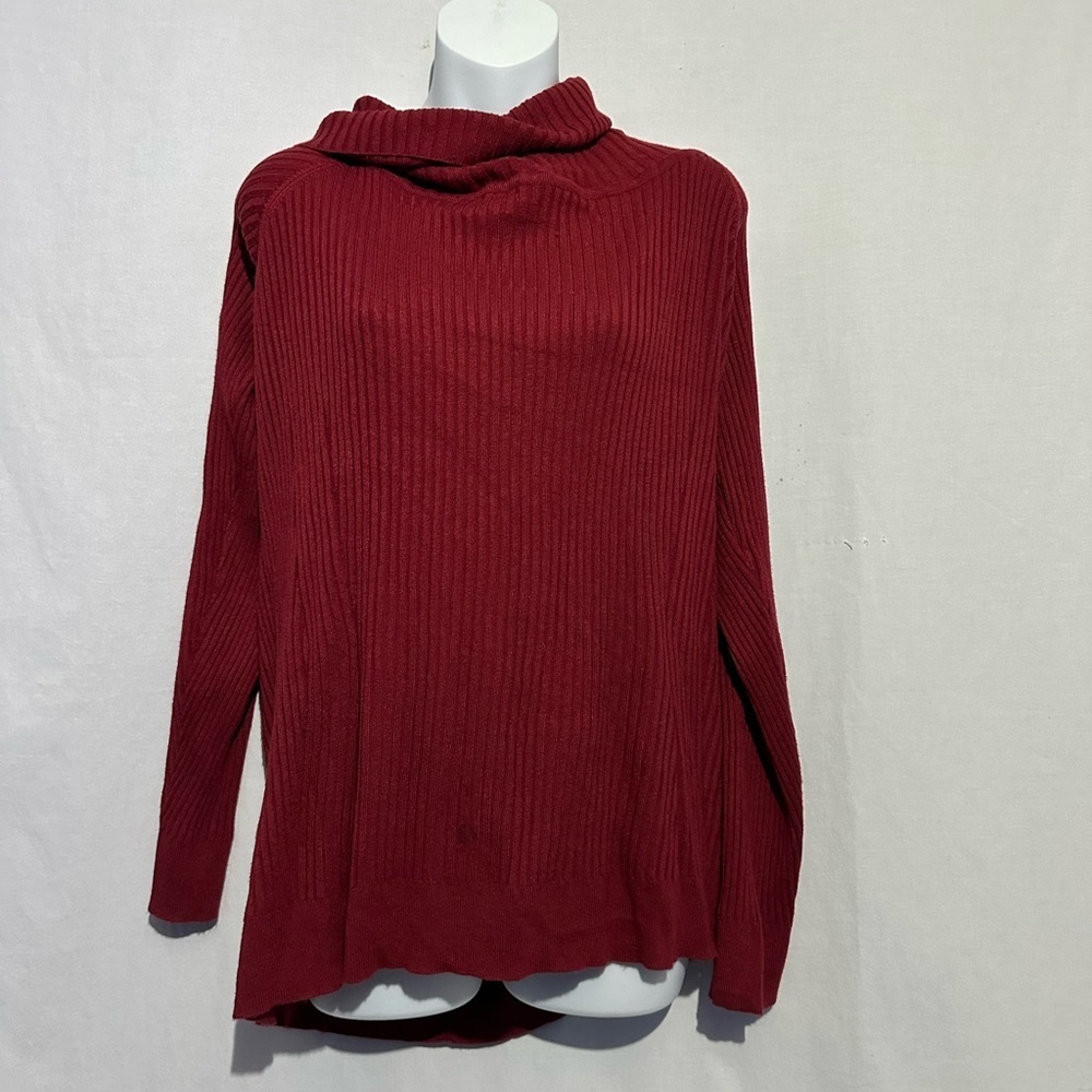 Lane Bryant Maroon Cowl Neck Sweater Women’s Size 22 - Picture 1 of 3